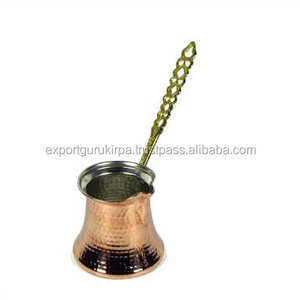 หม้อกาแฟทำจากทองแดงพร้อมที่จับสไตล์ตุรกีโบราณสไตล์อาหรับ - Product Image 2