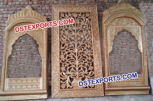 Cadres arrière en fibres sculptées pour mariage, panneau indien d'arrière-plan pour décoration de cérémonie de mariage, 4 pièces - Product Image 6