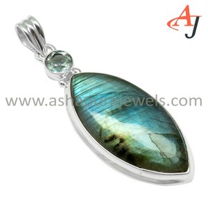 Real Beauty Blue Labradorite Blue topaze 925 Sterling Silver gemmes Silver Jewelry Fashion Silver Jewelry - Product Image 2