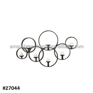 Support de bougie mural en fer noir, chandelier suspendu - Product Image 5