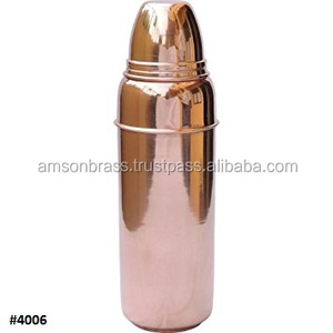 Botella de agua de estilo moderno, botella de agua potable de diseño cuadrado martillado de cobre, botella de agua de cobre con acabado mate - Product Image 4