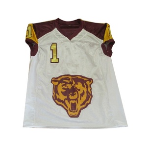 Camiseta de fútbol americano de diseño personalizado para equipos de adultos, uniformes de manga corta de malla transpirable, ropa deportiva, fábrica OEM ODM - Product Image 1
