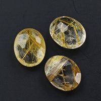 Pierre précieuse en vrac de quartz rutile doré à facettes pour la fabrication de bijoux