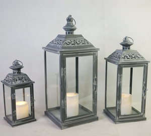 Support de lampe à thé en métal blanc avec collections de cadeaux de détail en dentelle faites à la main pour les décorations de mariage et de Noël - Product Image 2