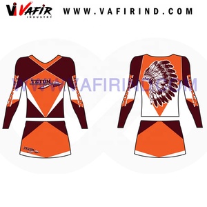Wholesale Custom Girls Short Sleeve Cheerleading Uniforms for Adults Made Cotton Spandex for Lycra Latex Rayon Nylon Printed - Product Image 3