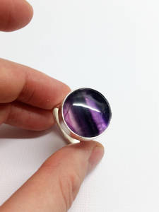 Bague fluorite ovale ronde poire carré fantaisie rectangle inde pierre précieuse naturelle cabochon de pierre en argent sterling 925 - Product Image 3
