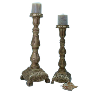 Portavelas Vintage pintado a mano de madera - Product Image 1