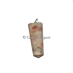 Pendentifs plats en pierre de soleil - Product Image 1