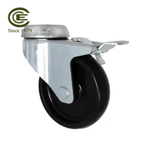 3 Inch PP Caster Wheel with M10 Kingpin Bolt Hole Swivel Castor with Brake for Furniture Equipment Cart <b>Cabinet</b> Display Rack Use - Product Image 1