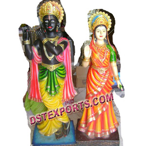 Estatua de bienvenida Radha Krishna, estatua de entrada de boda india, decoración religiosa de fibra de vidrio - Product Image 1