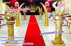 Decoración de Pasillo para Bodas Hindúes, Elegantes Pilares para Pasillos de Bodas, Pilares de FRP para Decoración de Eventos de Boda, Puerta de Entrada, Singapur - Product Image 5