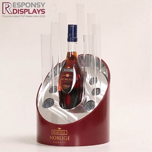 Estante de exhibición de licor de encimera de acrílico con estantes iluminados con LED para escaparate de botellas de vino de whisky de vodka en tienda minorista - Product Image 6