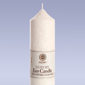 Bougie d'art en cire de palmier blanche neige faite à la main-naturelle et belle certifiée EU pour la décoration de la maison-vente en gros de Saules Fabrika - Product Image 1