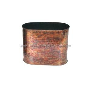 Macetas de hierro y metal Diseño martillado Venta superior Maceta de jardín al aire libre de metal con acabado antiguo Diseño decorativo martillado - Product Image 4