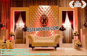 Panel Rumbai Kulit Panggung Pernikahan Modis <span class=keywords><strong>Sofa</strong></span> Berumbai Dua Tempat Duduk dengan Panel Penerimaan Panggung Set untuk Kanadians - Product Image 5