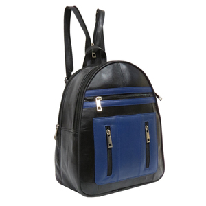 Mochila de cuero genuino de diseñador Combinación de colores elegante con cierre de cremallera y forro de poliéster Producto de tendencia - Product Image 5