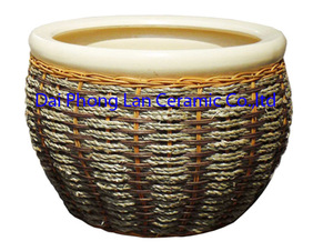 Saigon Flower Pot with Natural Sedge <b>Cover</b> - Product Image 5