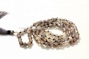 Qualité supérieure 6 mm gris pierre de lune Long gland Mala collier unisexe guérison cristal pierre femmes parfait cadeau fête accessoire - Product Image 5