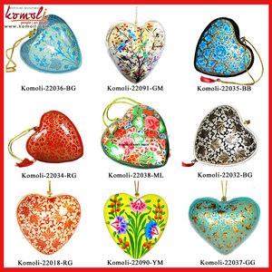 Red Heart Christmas Ornaments Wholesale Paper Mache Hanging Decorations for Holiday <b>Tree</b>, Gift Tag, or Seasonal Home Decor - Product Image 5
