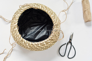 Panier de rangement multifonctionnel pliable en jonc de mer, fait main, écologique, taille personnalisée, décoration intérieure, vente en gros Vietnam - Product Image 3