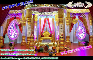 Glorioso matrimonio del sur de la India Mandap boda india Mandap fabricante tradicional oro indio boda Mandaps oferta de venta EE. UU. - Product Image 5
