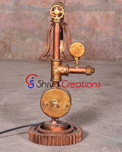 Shiva Creations Antique <b>Vintage</b> <b>Lamp</b> Crystal Body Solid Wood Bedroom Furniture Minimalist Design for Living Room - Product Image 4