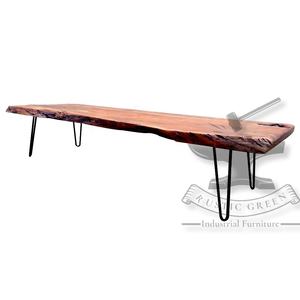 Mesa de centro de madera maciza extensible vintage moderna muebles de borde vivo de estilo industrial verde rústico duradero para uso doméstico - Product Image 4