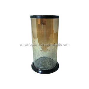 เชิงเทียนเสาอลูมิเนียมแก้วสโมคกี้ - Product Image 4