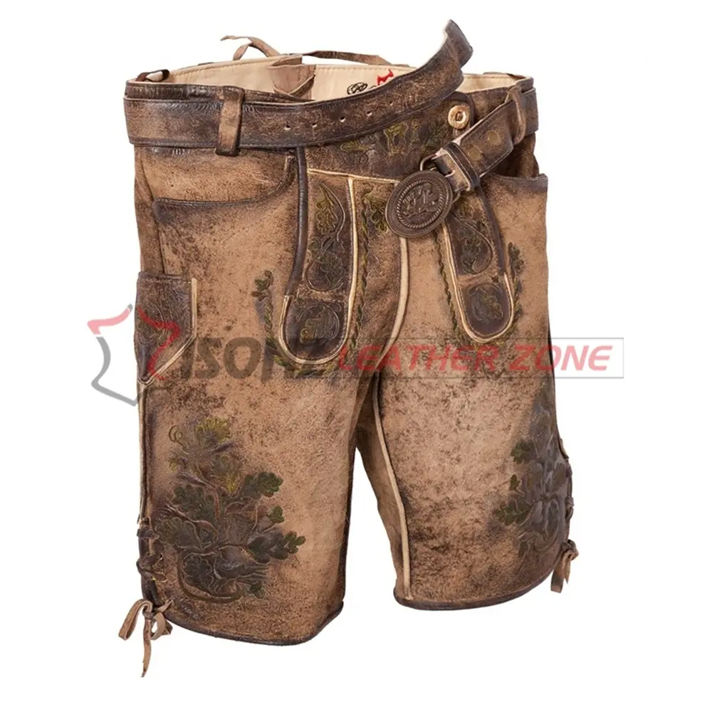 custom classic design high quality specially German Bavarian short genuine leather lederhosen