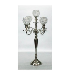 Candélabre en métal à 5 bras pour décoration de maison et de bureau de pièce maîtresse de mariage et de Noël - Product Image 1