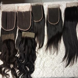 13x4 Cierre de encaje completo Paquete de cabello indio Color natural Onda Cierre de cabello Frontal - Product Image 3