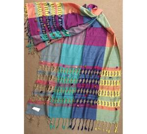 Visbbk Ensemble de châle long en viscose pour adultes à la mode Automne Woven Wrap tissé aux couleurs vives avec chapeau et gant pour dames Ensemble de 5 pièces - Product Image 1