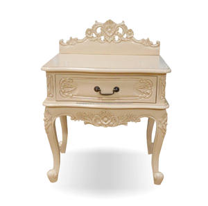 Meubles peints indonésien blanc, meuble de table, chambre à coucher française - Product Image 1