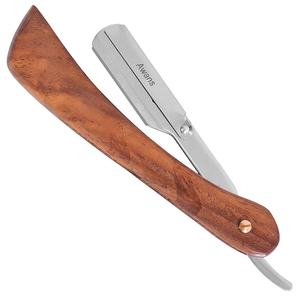 Customized Stainless Steel Blade <b>Edge</b> Razor Straight Folding Barber Razors Shaver Shaving Shave Razors with Wooden Handle - Product Image 1