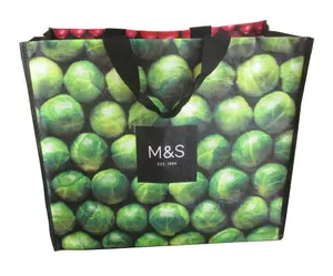 Carry <b>Bag</b> Design Heavy Duty PP Woven Shopping Packaging <b>Bags</b> Supermarket Recyclable Vietnam OEM Customized Logo - Product Image 1