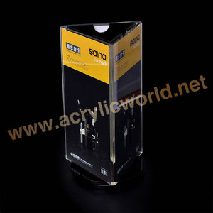 ที่กำหนดเอง3ด้านอะคริลิหมุนพลาสติกที่ทันสมัยตารางผู้ถือเมนู - Product Image 5