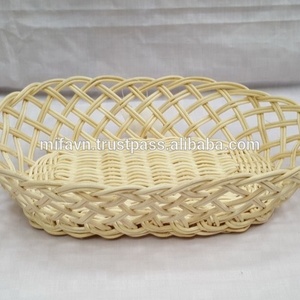 Natural rattan storage tray suitable for storage bread/ Hand-knitted rattan core tray