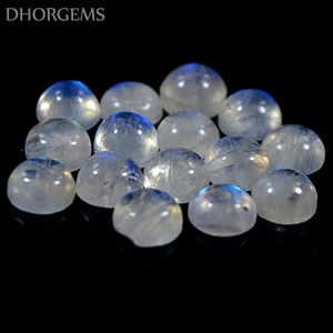 Pierre de lune arc-en-ciel naturelle Dhorgems, cabochon, pierre précieuse authentique, forme ronde, pour la fabrication de bijoux faits main - Product Image 6