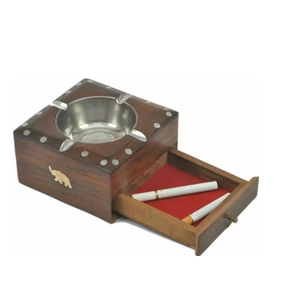 Cenicero De Madera Para Cigarros Con Cajón - Product Image 1