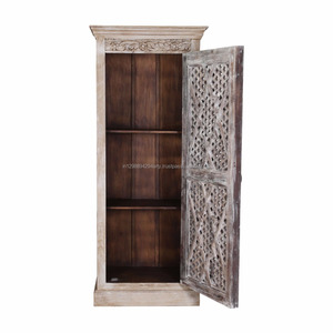 Mueble de comedor de madera maciza estilo antiguo rústico, puerta tallada, mueble de cocina de madera - Product Image 3