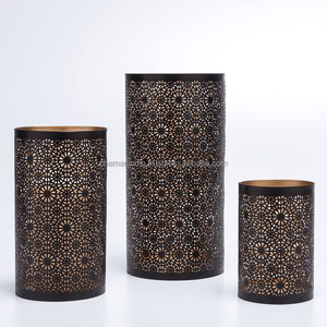 Mandala โลหะตัดผู้ถือเทียนพายุเฮอริเคน-ชุดของสาม - Product Image 1