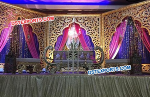 Decoración de Fondo para Escenario de Boda India, Paisley Dorado, Ligero, de Fibra de Vidrio, Paneles de Fondo para Boda con Tamaño Personalizado - Product Image 6