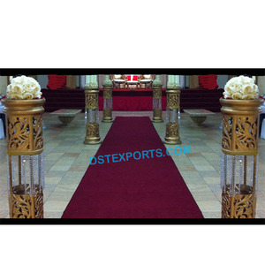 Fabricant de décoration de piédestal de piliers de passerelle en cristal de fibre de mariage - Product Image 1