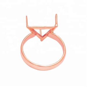 Casa de Plata แหวนง่ามชุบทองกุหลาบ925เงินแท้ทรงสามเหลี่ยมผู้ผลิตขายส่งโดย - Product Image 4