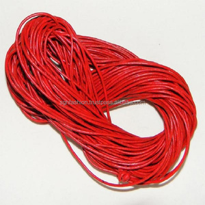 Cordones redondos de cuero rojo para accesorios de alambre de joyería tipo - Product Image 1