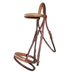 Brida de cuero premium con enganches y acolchado para caballo, equipo de equitación inglesa - Product Image 1