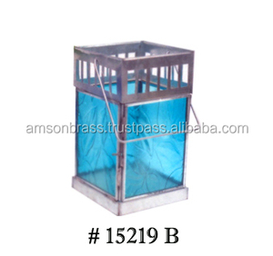 Linterna de vela marroquí con revestimiento blanco de Vidrio colorido, linterna decorativa de boda con acabado hecho a mano de alta calidad - Product Image 5