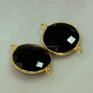 Sterling Silver Bezel Double Loop Cute <b>Charms</b> Gold Rose Gold Silver Black Plated Handmade <b>Birthstone</b> Jewelry Making Connectors - Product Image 3