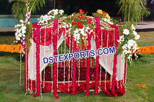 Style paon traditionnel doré mariage indien Doli bois mariée entrée Doli plaqué or pour fête mariée entrée - Product Image 5