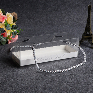 Eco-friendly Disposable Food Grade Baking Packaging Clear Cake for Full <strong>Roll</strong> <strong>Box</strong> with Handle for Sandwich Pizza &amp; Bread - Product Image 4